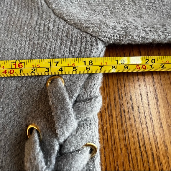 ⭐️ Elan Lace Up Chunky Sweater Heather Gray Crew Neck Size SMALL - Picture 9 of 12